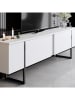 Evila Szafka RTV w kolorze biało-czarnym - 180 x 50 x 30 cm
