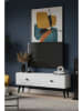 Evila TV-Regal "Mona" in Weiß/ Schwarz - (B)120 cm x (H)40,5 x (T)32 cm