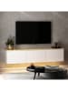 Evila TV-meubel "Neon" wit/lichtbruin - (B)160 x (H)35 x (D)32 cm