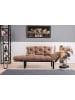 Evila Sofa "Nitta" lichtbruin - (B)155 x (H)85 x (D)70 cm