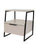 Evila Nachttisch "Pal" in Beige - (B)45 x (H)50 x (T)40 cm