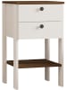 Evila Nachttisch "Ruzisa" in Weiß/ Braun - (B)44 x (H)75 x (T)44 cm