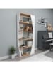 Evila Boekenkast "Selge" wit/walnootkleurig - (B)63,5 x (H)150 x (D)24 cm