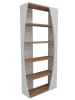 Evila Bücherregal "Selge" in Weiß/ Walnuss - (B)63,5 x (H)150 x (T)24 cm