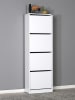Evila Schoenenkast wit - (B)51 x (H)157 x (D)26 cm