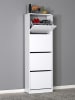 Evila Schoenenkast wit - (B)51 x (H)157 x (D)26 cm