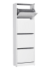 Evila Schoenenkast wit - (B)51 x (H)157 x (D)26 cm