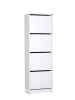 Evila Schoenenkast wit - (B)51 x (H)157 x (D)26 cm