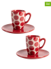 Benetton 2er-Set: Kaffeetassen in Rot/ Creme - 75 ml