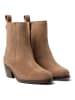 Lazamani Leder-Stiefeletten in Taupe
