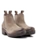 Lazamani Leder-Boots in Taupe