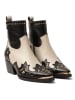 Lazamani Leder-Stiefeletten in Creme/ Schwarz