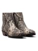Lazamani Leder-Boots in Beige/ Schwarz