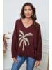 So Cachemire Pullover "Adandine" in Bordeaux/ Beige