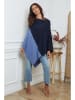 So Cachemire Poncho "Kordeva" in Dunkelblau/ Blau