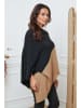 So Cachemire Poncho "Kordeva" in Schwarz/ Hellbraun