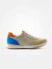 Paul Green Leder-Sneakers in Beige/ Blau