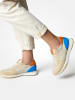 Paul Green Leder-Sneakers in Beige/ Blau