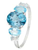 CARATELLI Witgouden ring "Blue hill" met topazen