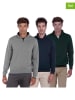 The Time of Bocha 3er-Set: Pullover in Grau/ Dunkelgrün/ Dunkelblau