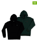 The Time of Bocha 2er-Set: Hoodies in Schwarz/ Dunkelgrün