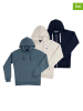 The Time of Bocha 3er-Set: Hoodies in Blau/ Weiß/ Dunkelblau