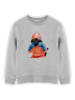 WOOOP Sweatshirt "Boxing cat black" in Grau