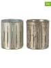 J Line Świeczniki (2 szt.) w kolorze złotym - 15,5 x Ø 13 cm