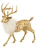 J Line Figurka dekoracyjna "Reindeer" w kolorze złoto-białym - 21 x 22,5 x 10 cm