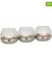 J Line 3er-Set: Windlichter in Silber - (H)9 x Ø 27 cm