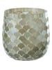 J Line Windlicht "Mosaik" in Hellblau - (H)12,5 x Ø 12 cm