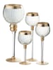 J Line Windlicht in Transparent/ Gold - (H)20 x Ø 9,5 cm