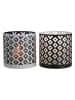 J Line Świeczniki (2 szt.) w kolorze biało-czarnym - wys. 24,5 x Ø 24,5 cm