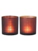 J Line Świeczniki (2 szt.) w kolorze czerwonym - wys. 15 x Ø 15 cm
