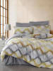 Colourful Cotton Beddengoedset "Beat" grijs/geel