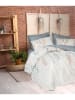 Colourful Cotton Renforcé beddengoedset "Hiedra" wit/lichtblauw