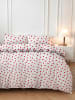 Colourful Cotton Komplet pościeli "Love Heart" w kolorze biało-czerwonym