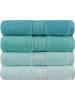 Colourful Cotton 4-delige set: handdoeken "Rainbow" blauw/groen