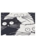 Colorful Cotton Badmat "White Cats" zwart/wit