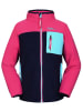 Peek U Fleece vest "Wave" roze/donkerblauw/turquoise