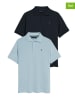 Polo Club 2er-Set: Poloshirts in Hellblau/ Dunkelblau