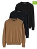 Polo Club 3er-Set: Pullover in Dunkelblau/ Schwarz/ Hellbraun
