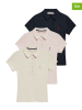 Polo Club 3er-Set: Poloshirts in Dunkelblau/ Rosa/ Creme