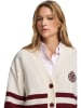 Polo Club Cardigan in Creme/ Bordeaux