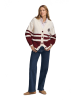 Polo Club Cardigan in Creme/ Bordeaux
