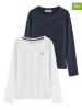 Polo Club 2er-Set: Longsleeves in Dunkelblau/ Weiß