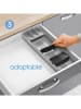metaltex Besteck-Organizer ''Uni-Fit'' in Grau - (B)15 x (H)6 x (T)40 cm