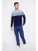 William de Faye Pullover in Dunkelblau/ Grau/ Hellblau
