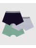 PETIT BATEAU 3-delige set: boxershorts groen/grijs/zwart