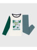 PETIT BATEAU Piżama w kolorze biało-zielonym